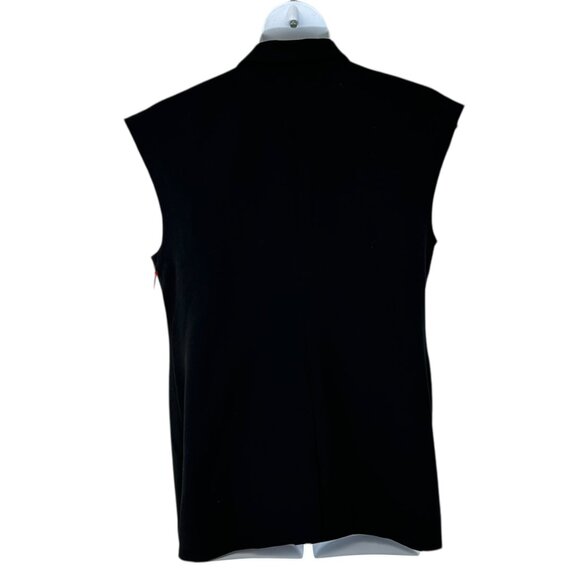 Open Edit Women's Size XL Open Front Raw Edge Sleeve Opening Black Vest NEW - Picture 3 of 6